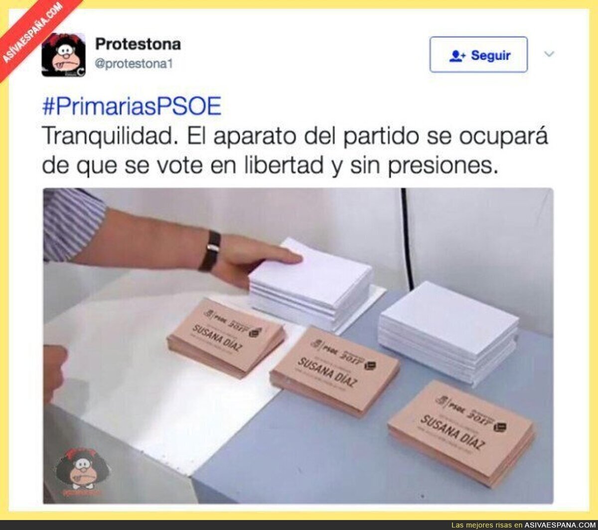 Nada de tongo en la elección del PSOE