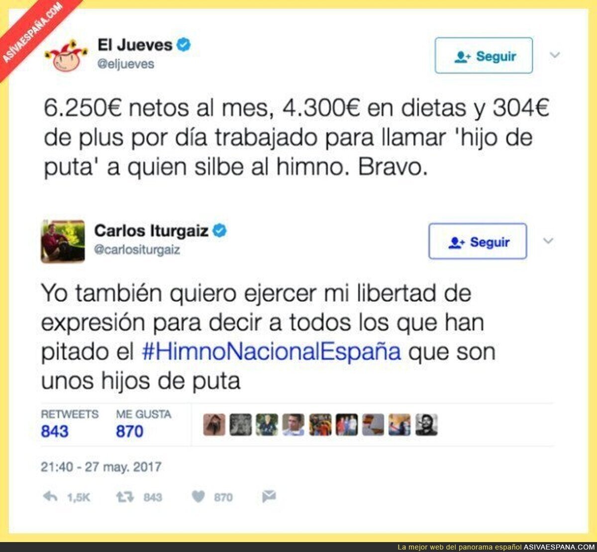 El eurodip utado Carlos Iturgaiz, del PP, insulta a todos los que silbaron el himno de España