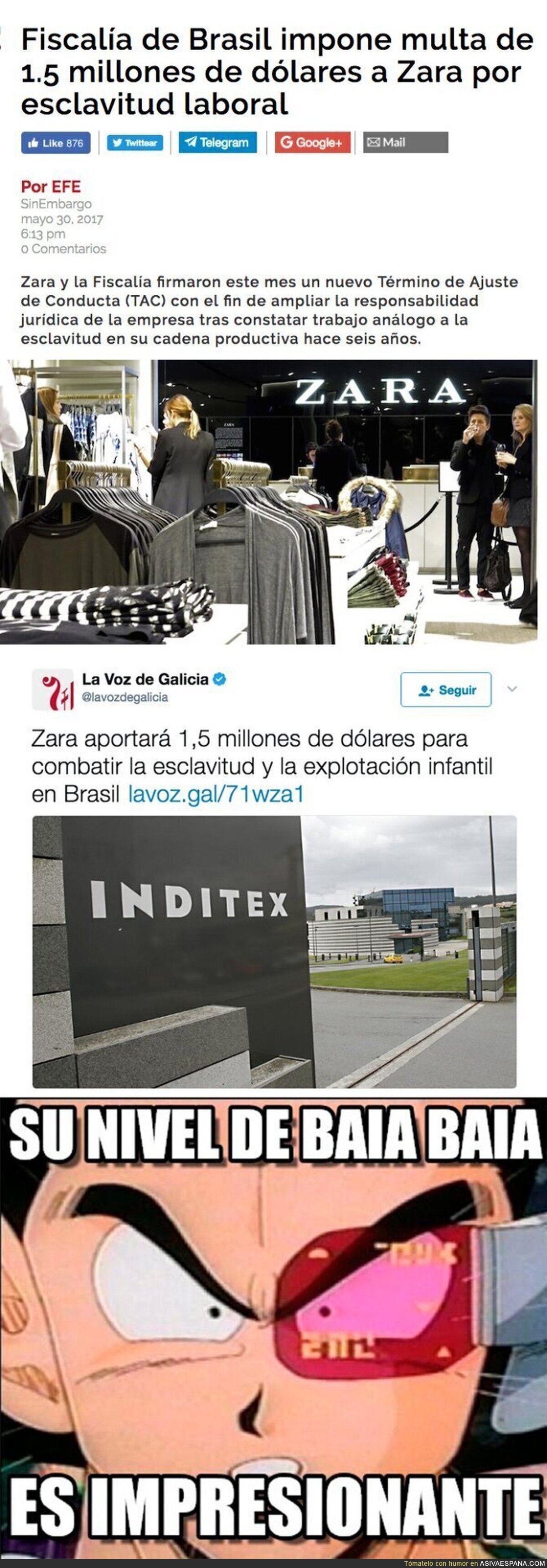 'La Voz de Galicia' manipula un titular sobre ZARA y una multa en Brasil sobre explotación laboral