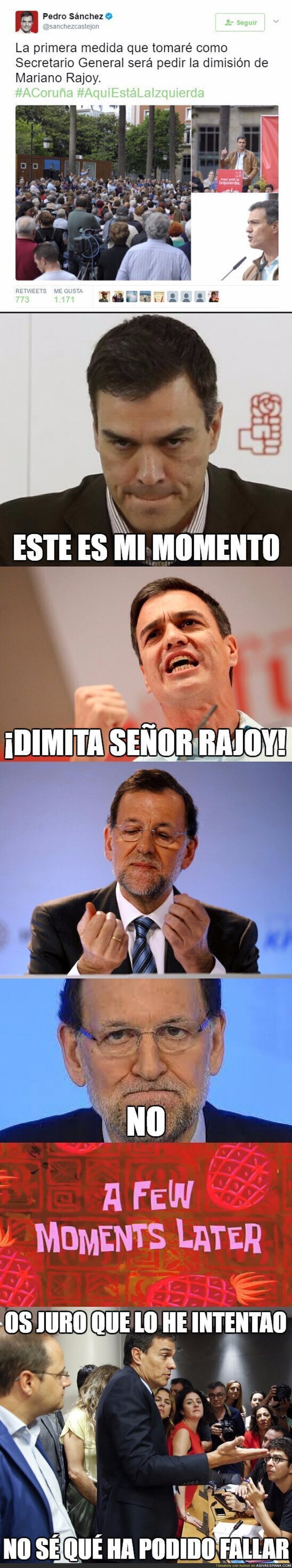 Pedro Sánchez pide la dimisión de Mariano Rajoy
