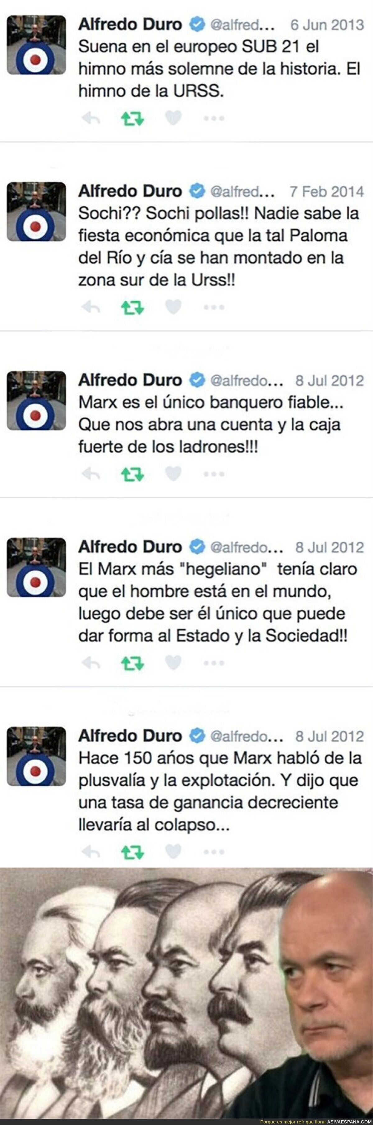 Los tuits comunistas del pasado de Alfredo Duro