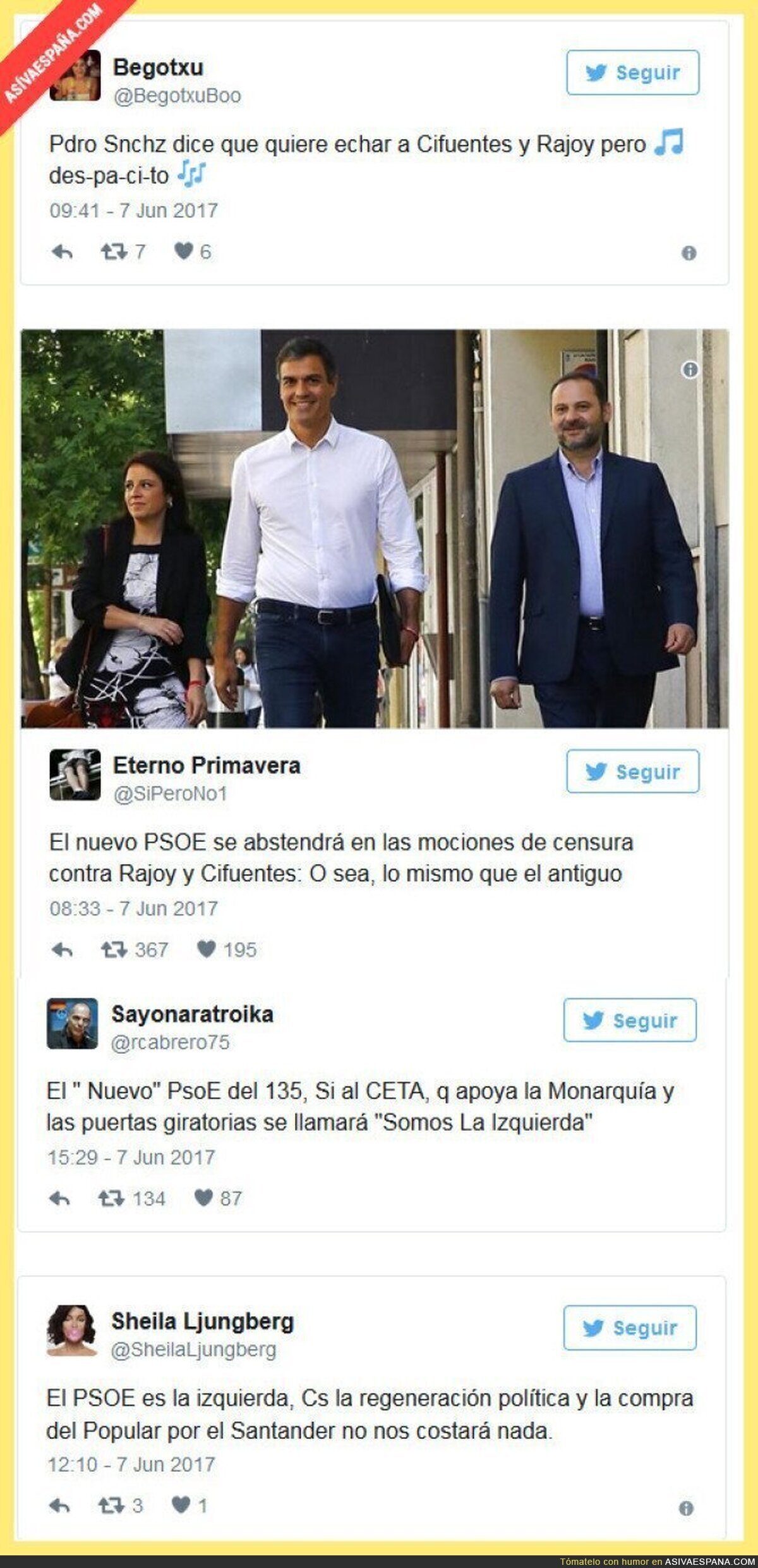 Twitter reacciona al nuevo PSOE