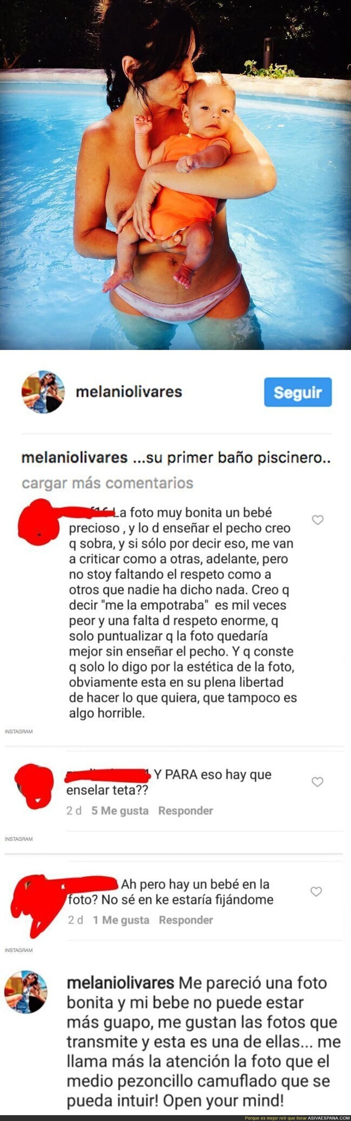La actriz Melanie Olivares se defiende ante las críticas tras mostrar un pezón en Instagram