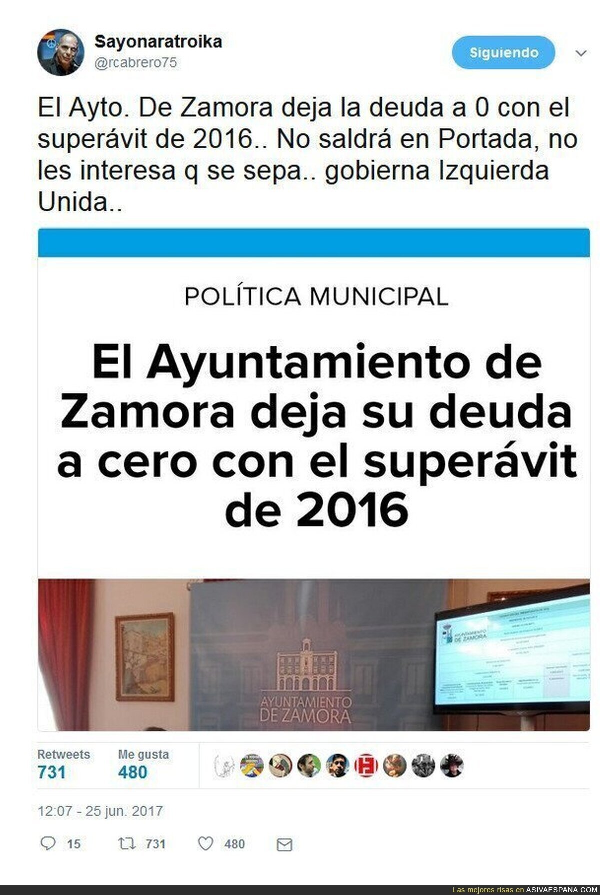 Zamora acaba con superavit en 2016 y los telediarios NO quieren hablar de ello