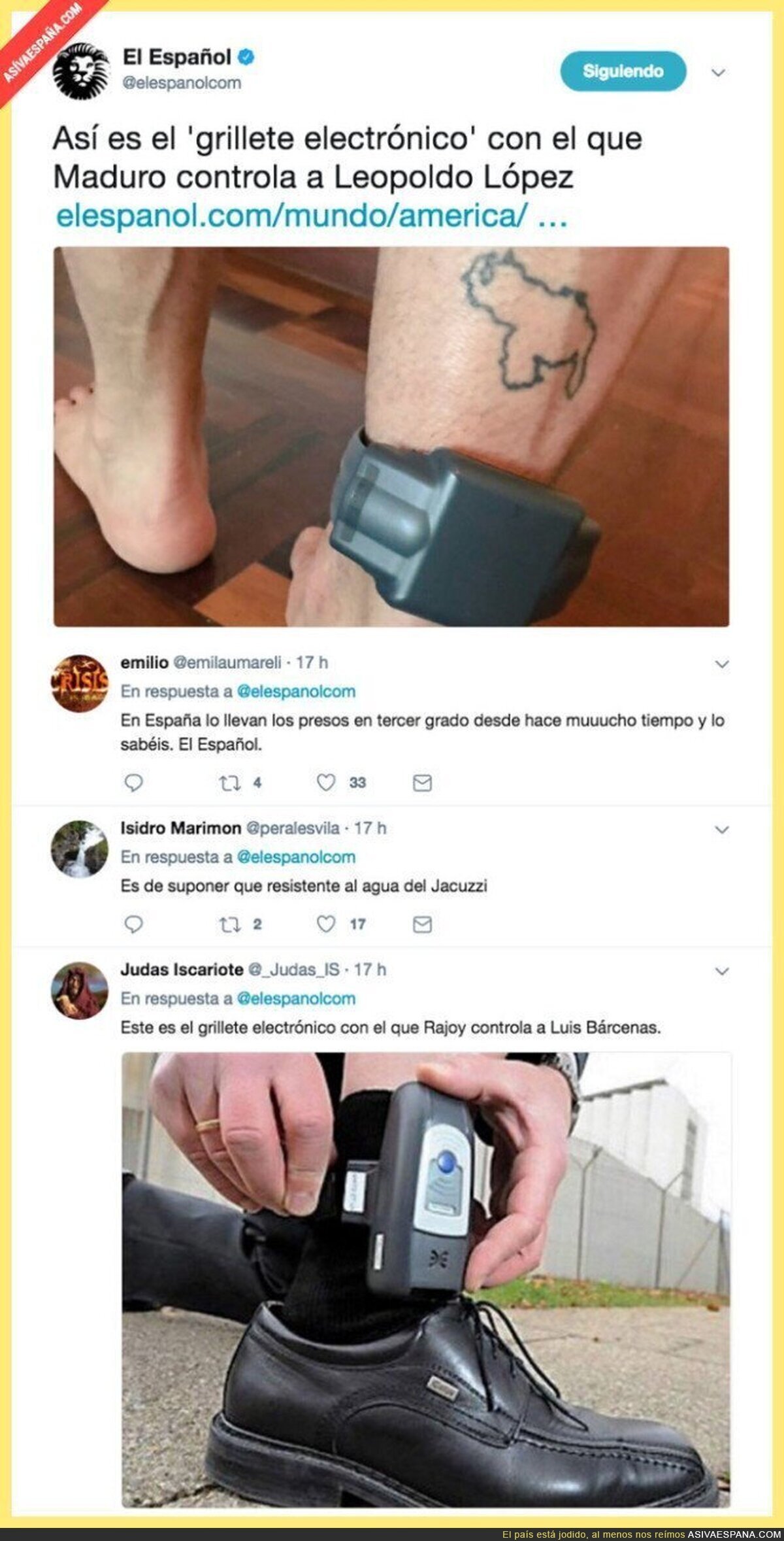 En Venezuela son 'grilletes', en España son 'brazaletes'