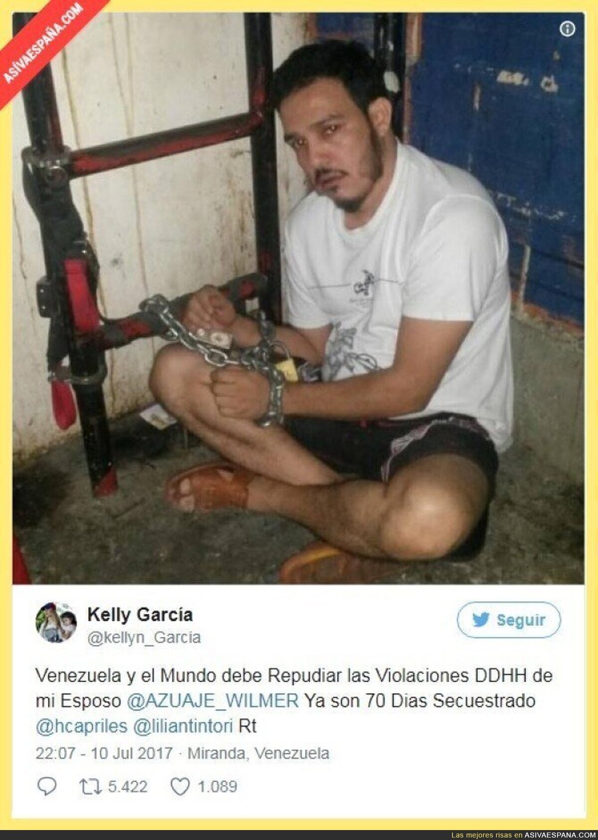 Wilmer Azuaje, verdadero preso político venezolano