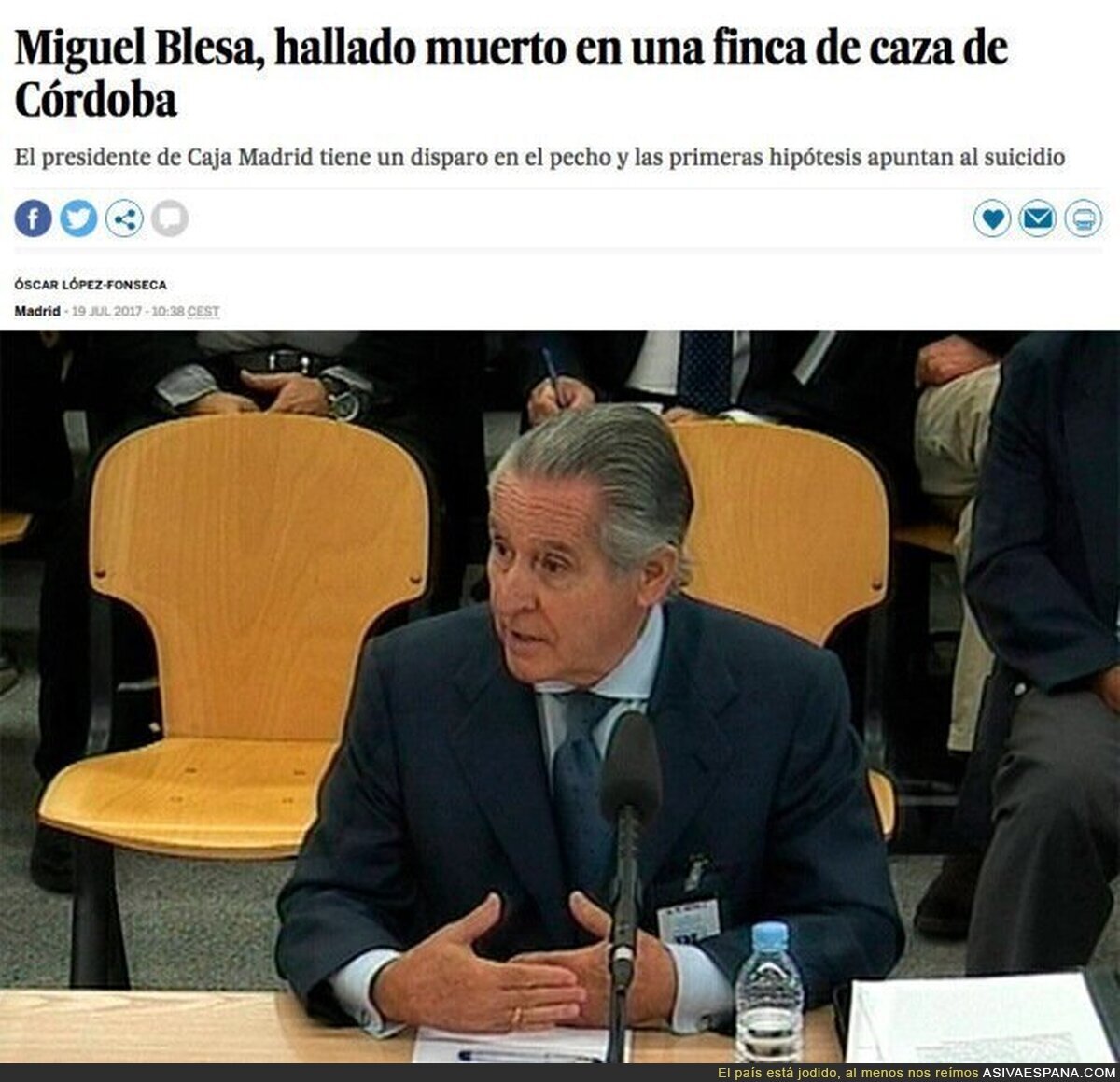 Miguel Blesa ha sido hallado muerto