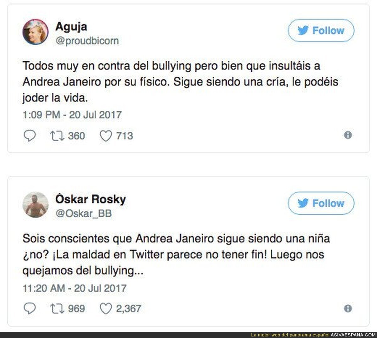 El terrible acoso que ha sufrido Andrea Janeiro en Twitter tras cumplir 18 años