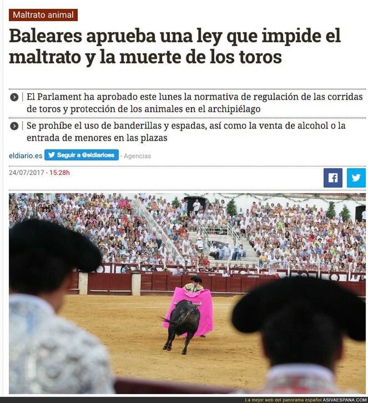 ÚLTIMA HORA: Se acabó la muerte y maltrato a los toros en las Islas Baleares