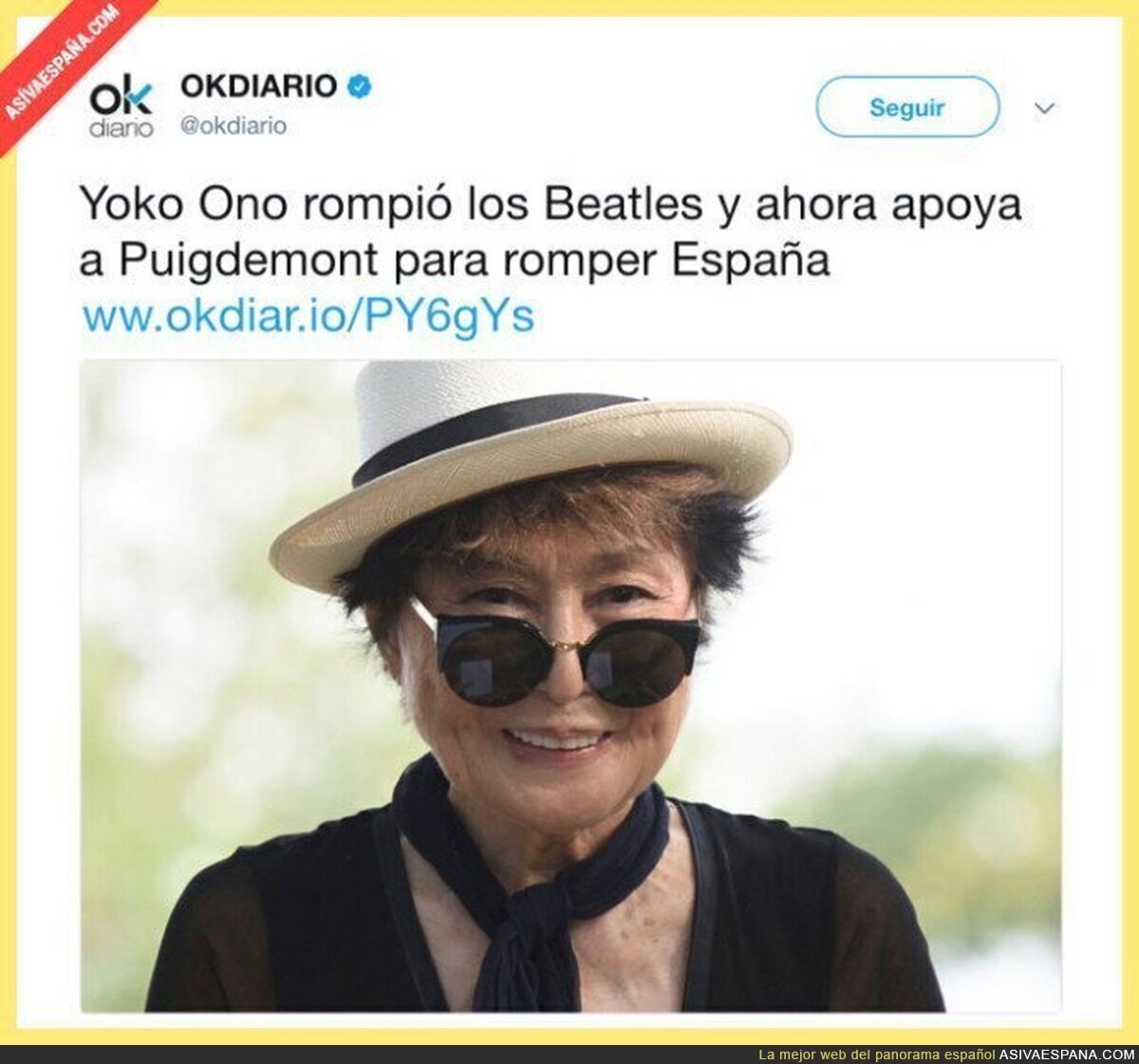 Yoko Ono, experta en romper