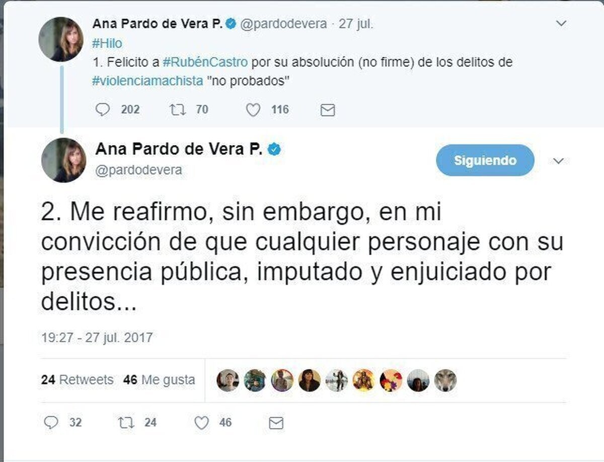 Lamentables declaraciones de Ana Pardo de Vera sobre Rubén Castro
