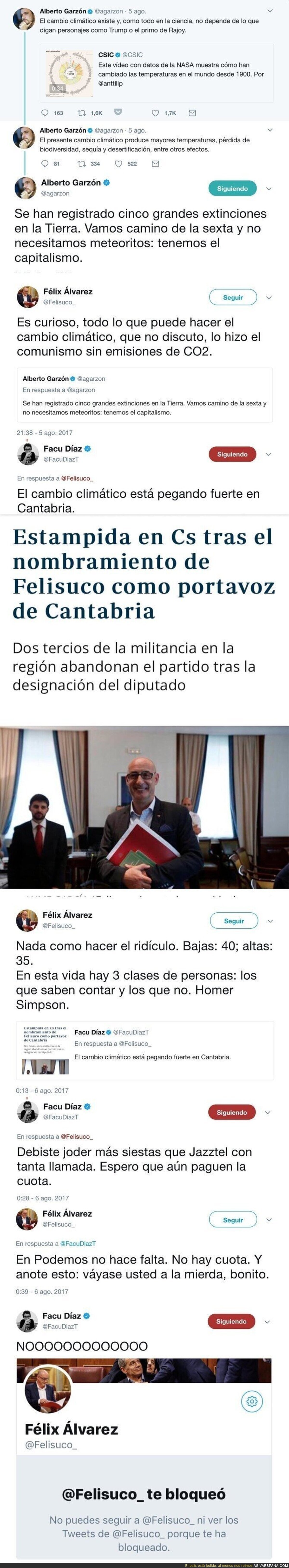 El brutal ZASCA de Facu Díaz a Felisuco que ha terminado en insulto y bloqueo