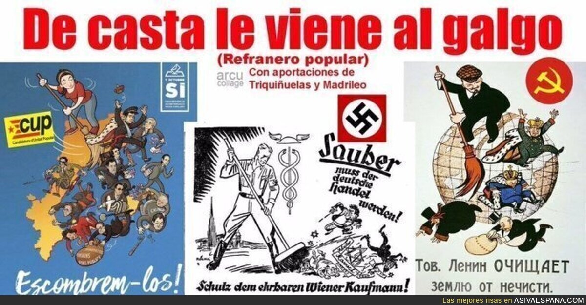 7 Diferencias: Un cartel de CUP, uno nazi y uno comunista