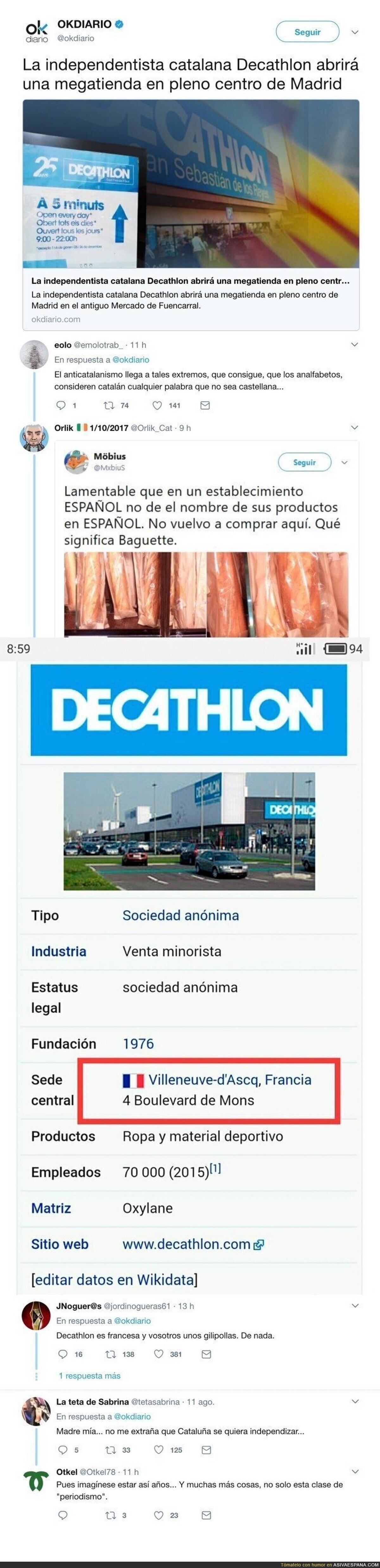 OKDiario la lía a lo grande con esta noticia sobre la nueva tienda de Decathlon en Madrid