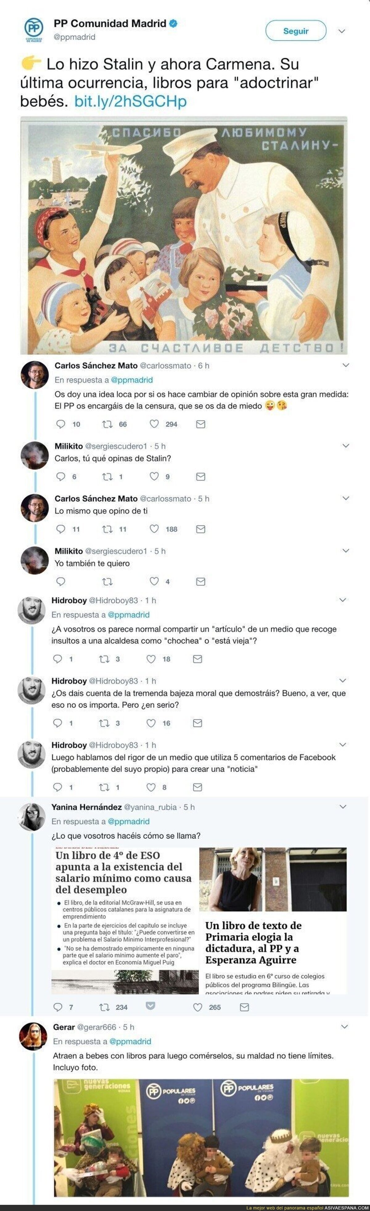 El PP de Madrid compara a Manuela Carmena con Stalin