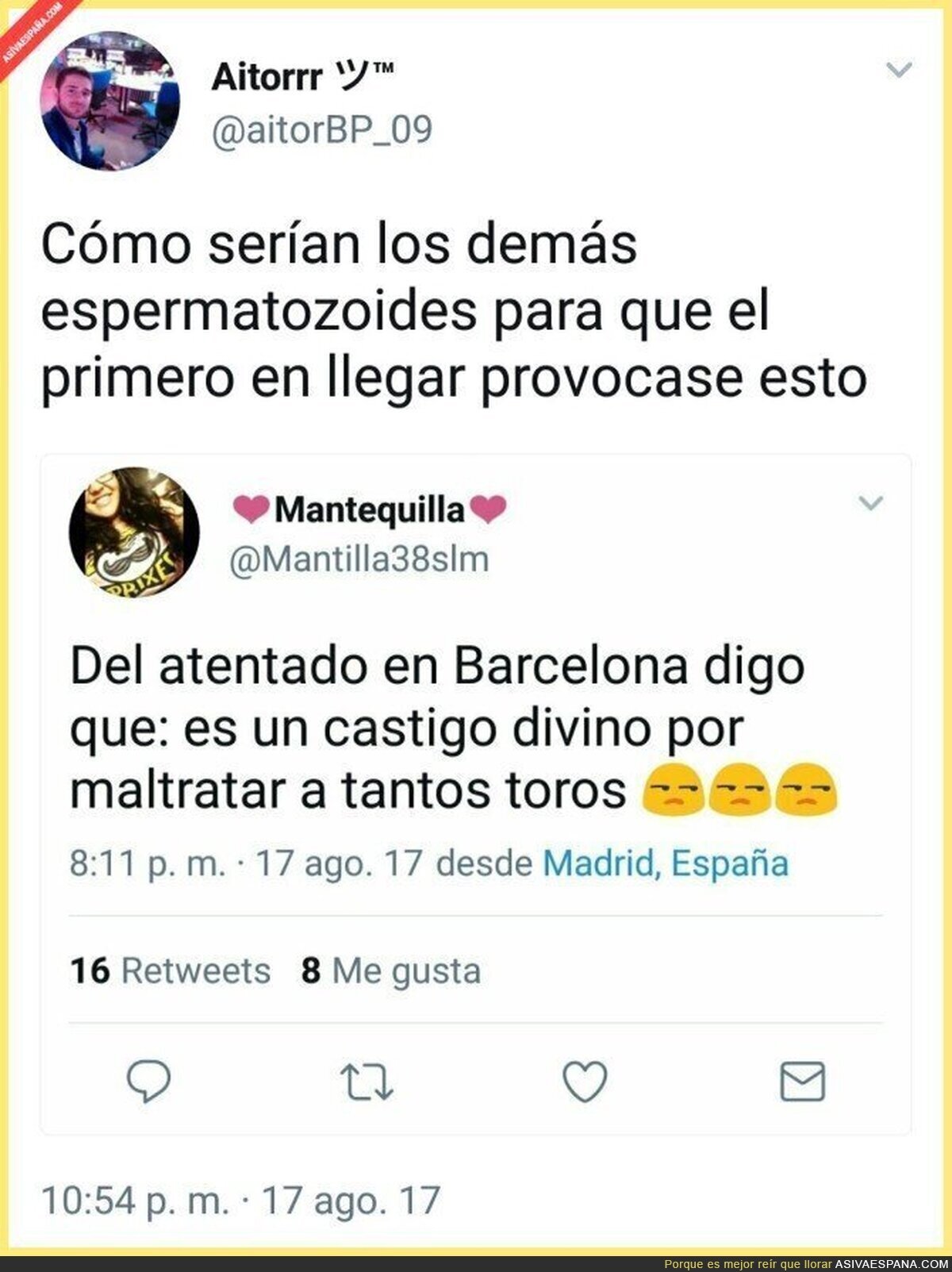 Esta tuitera no tiene corazón al hablar del atentado de Barcelona