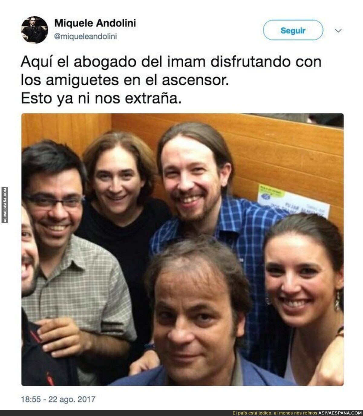 La polémica foto de Pablo Iglesias y Ada Colau con el abogado del Imam de los atentados de Barcelona