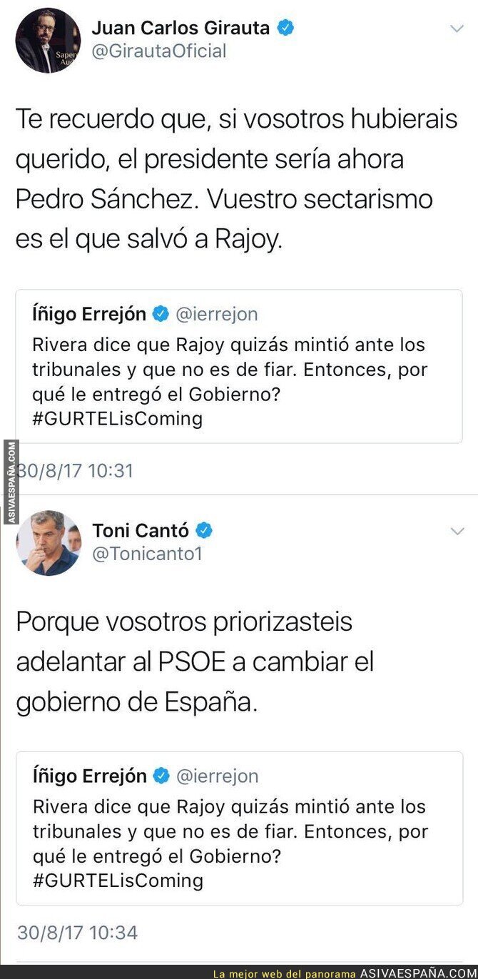 El doble ZASCA a Íñigo Errejón tras este tuit