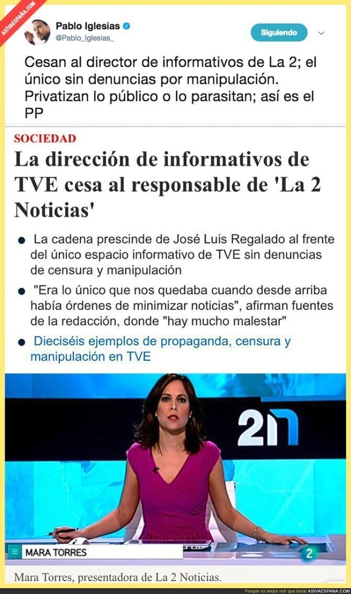 RTVE la vuelve a liar echando a esta persona de Las Noticias de La 2