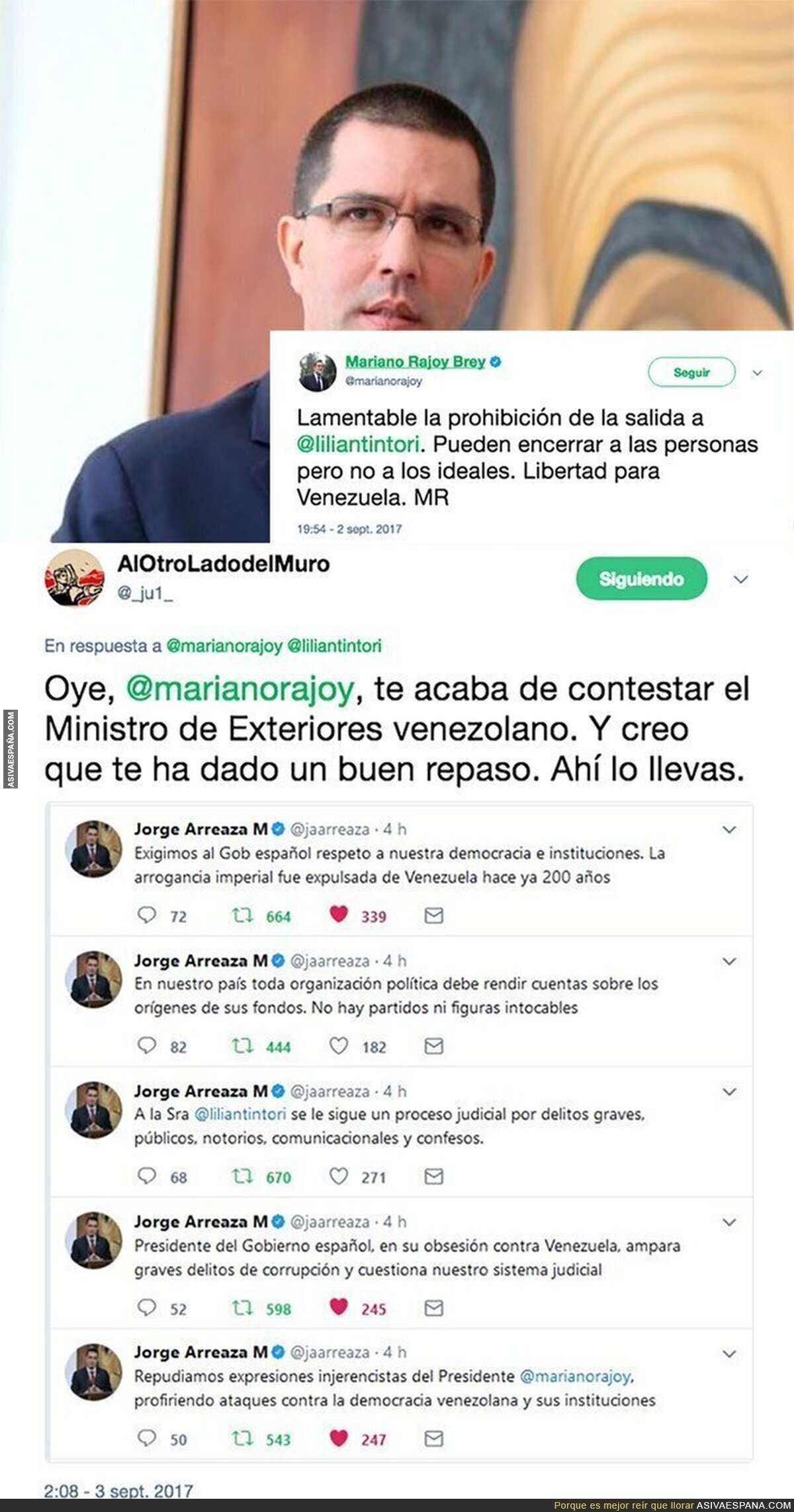 La brutal respuesta del Ministro de Exteriores venezolano a Mariano Rajoy tras meterse en la situaci
