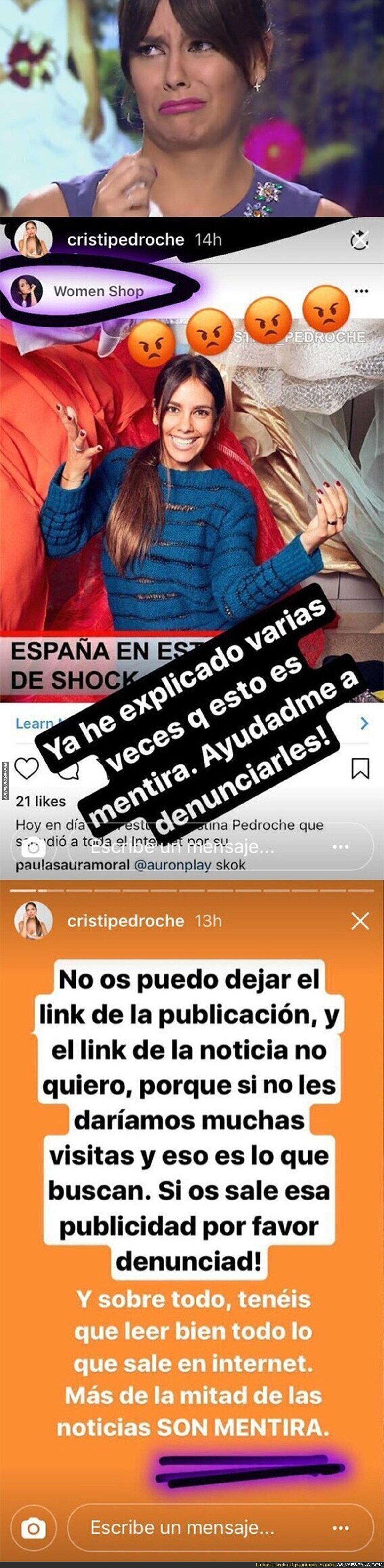 Cristina Pedroche pide ayuda en Instagram con estos mensajes porque usan su imagen sin consentimient