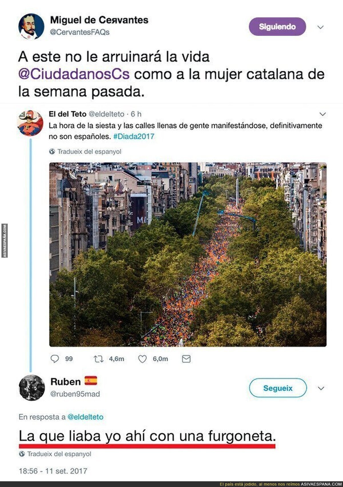 Amenazan con atropellar a toda una multitud en el centro de Barcelona en la diada