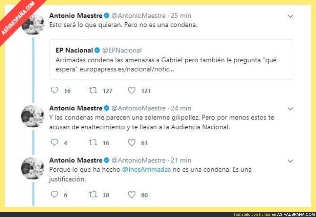 La 'no condena' de Ines Arrimadas cuando amenazan al resto de políticos