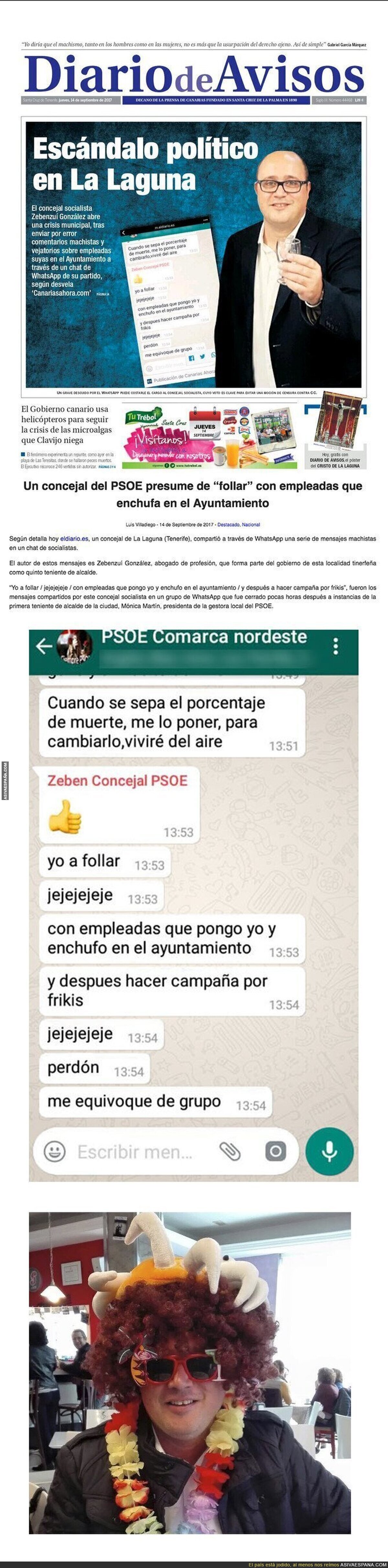 Filtran WhatsApps de un concejal del PSOE en los que dice follar y enchufar en el Ayuntamiento