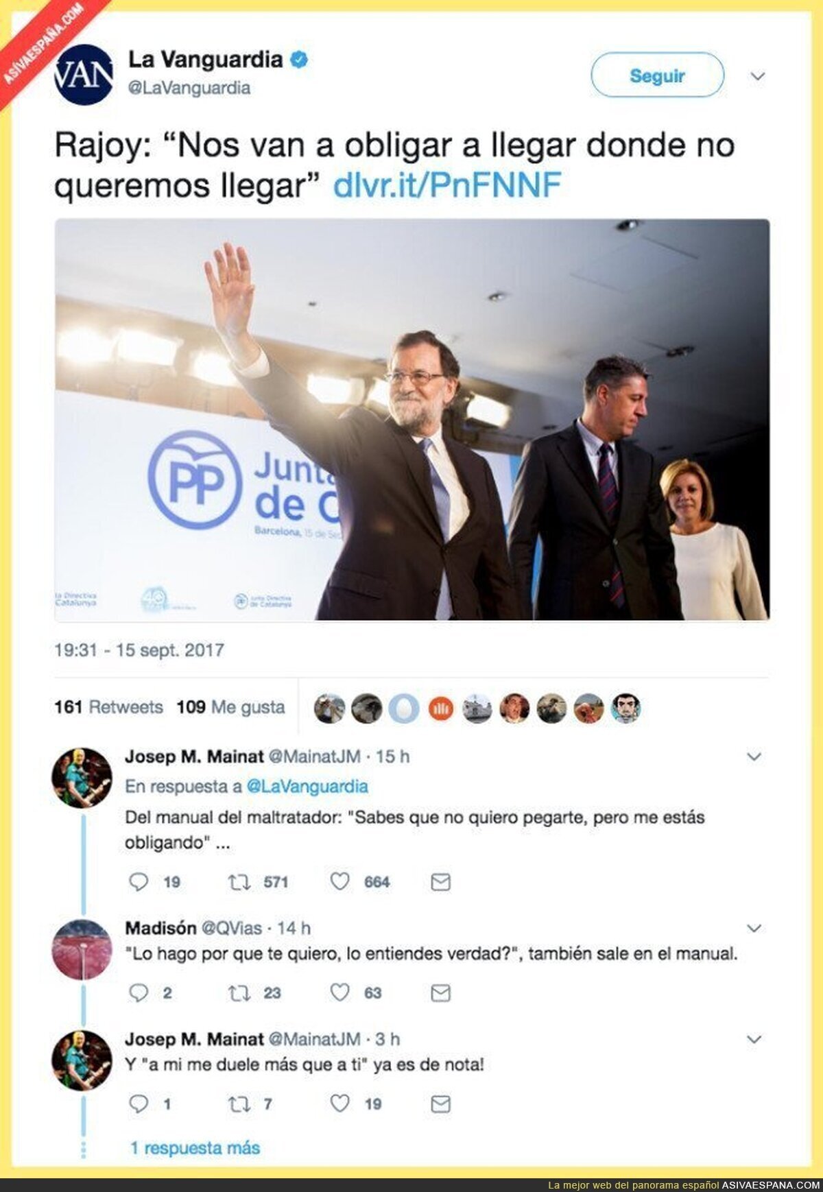 Rajoy AMENAZA a Catalunya
