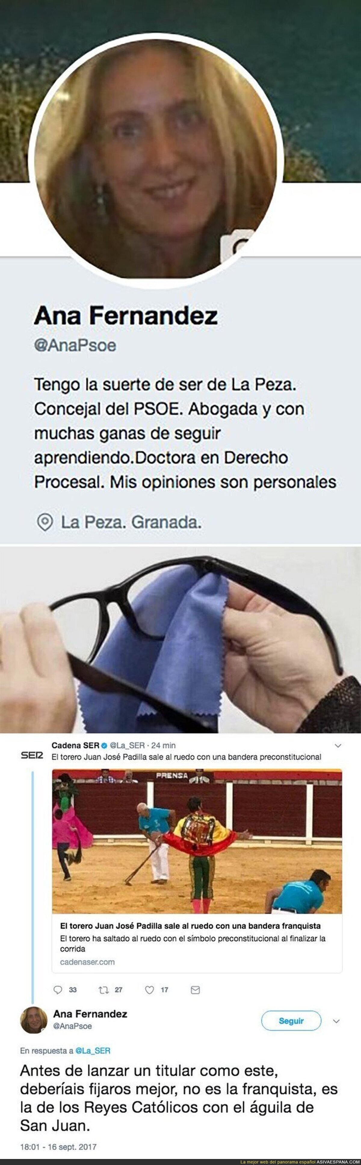 La concejal del PSOE que justificó la bandera fascista de Juan José Padilla
