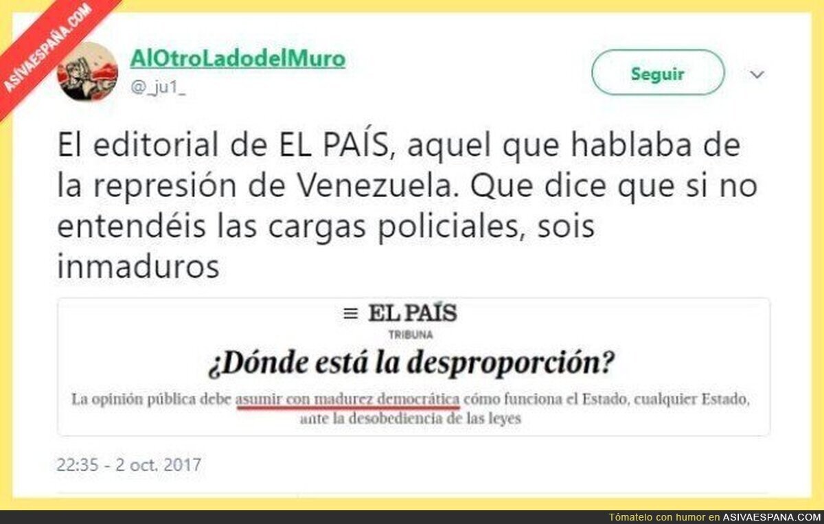 Venezuela: Represión. España: Madurez democrática