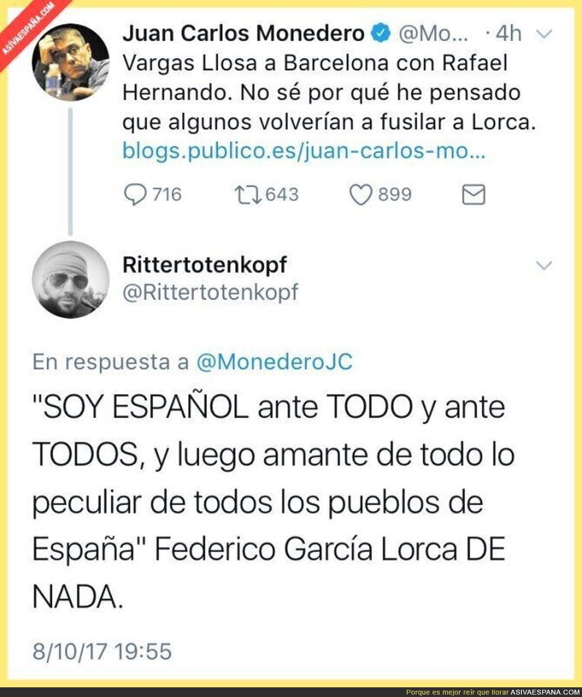 Una gran respuesta a Monedero usando una frase de Federico García Lorca