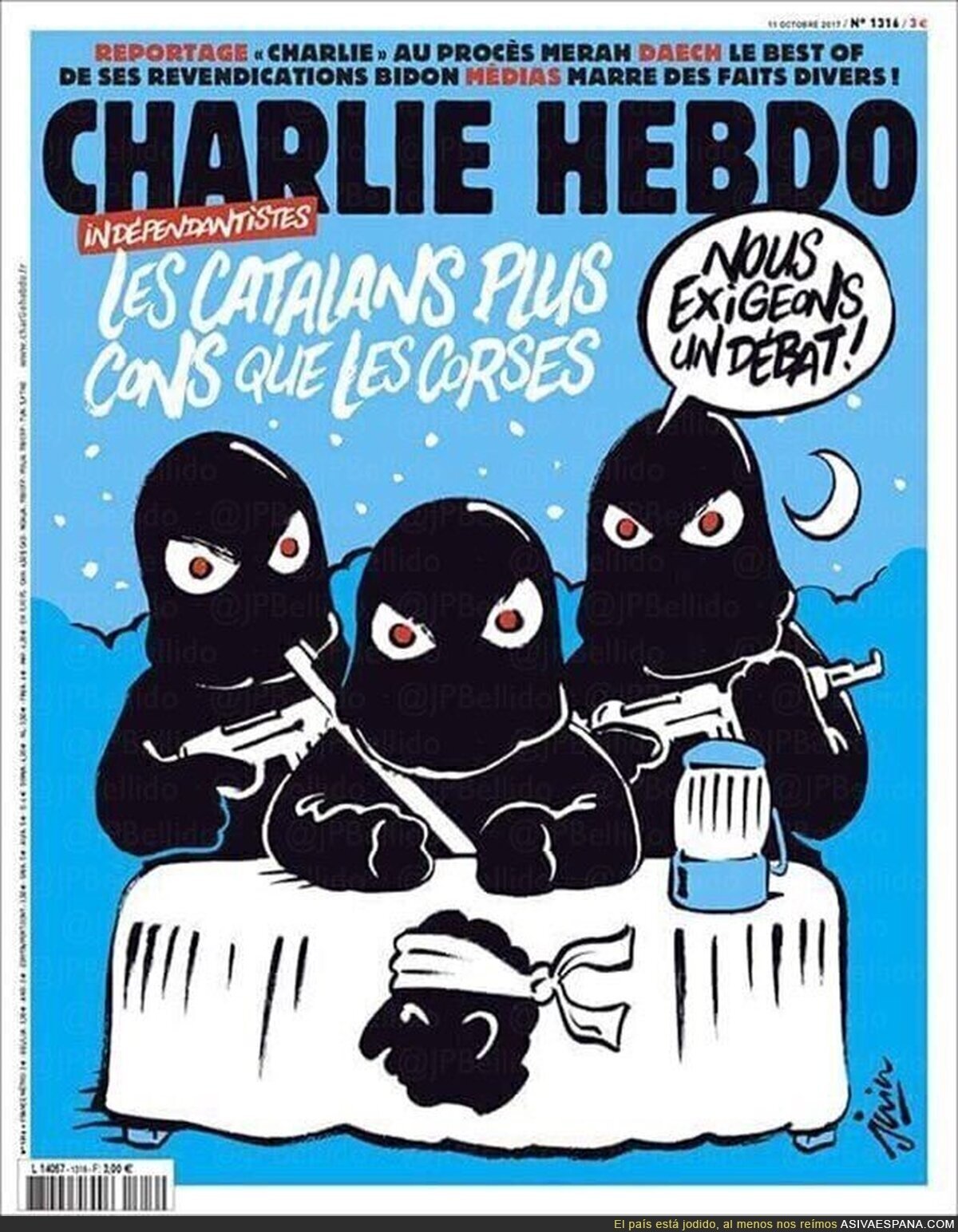 La controversial portada de Charlie Hebdo sobre la situación en Cataluña