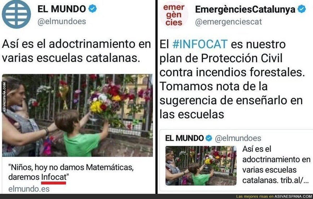 'El Mundo' hace un artículo lleno de errores y 'Emergencies de Catalunya' les responde de forma geni