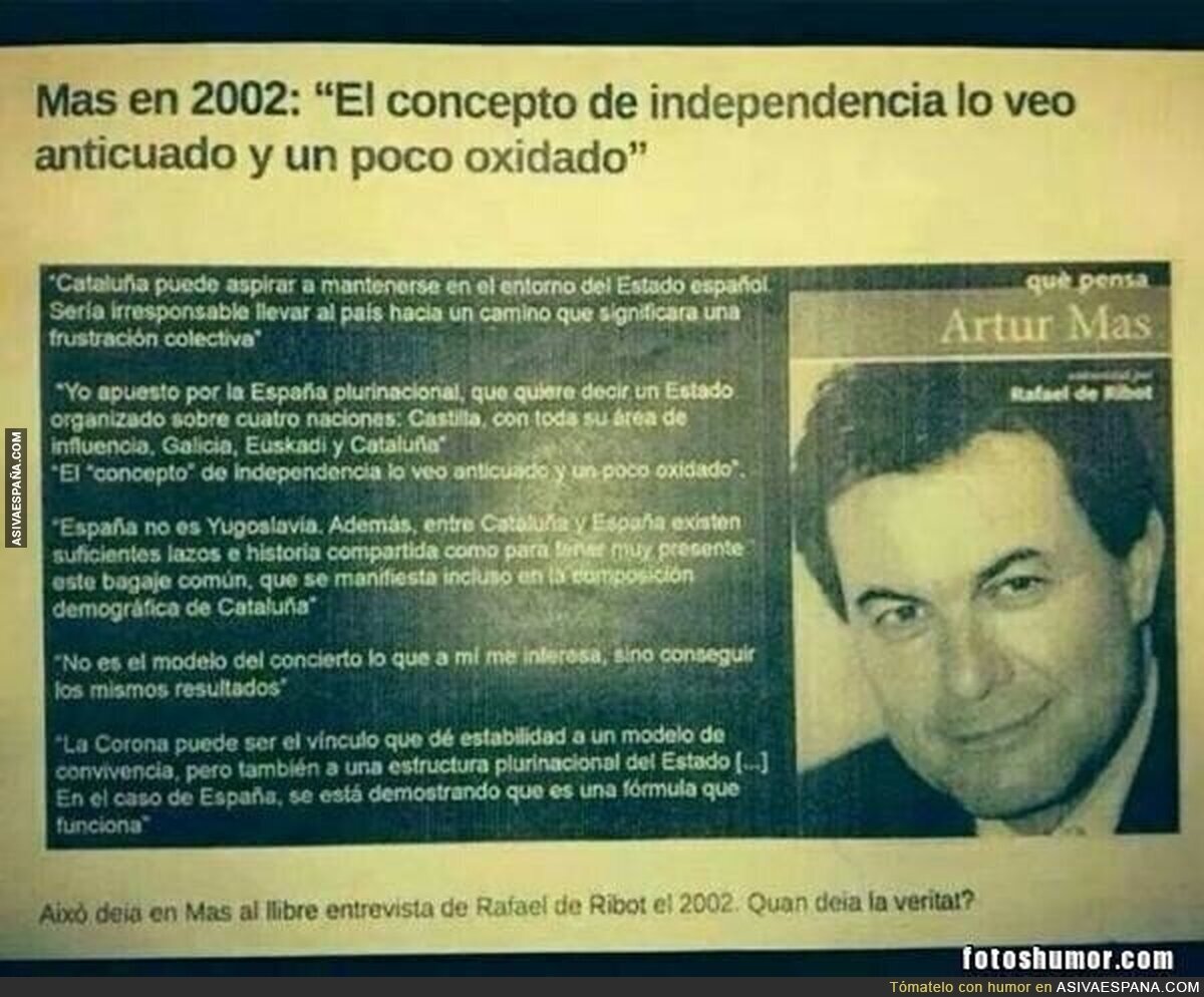 Lo que opinaba Artur Mas en 2002
