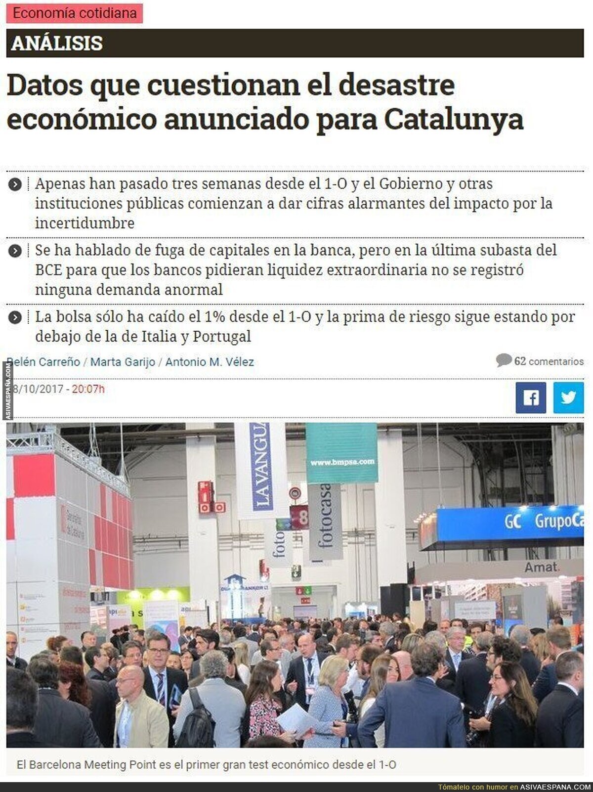 Manipulación sobre la economía catalana