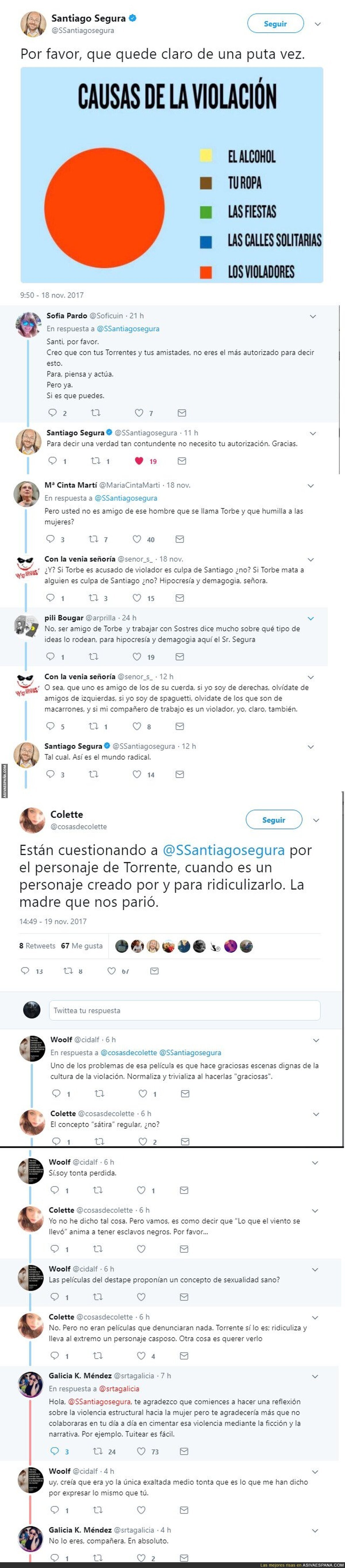 Polémica contra Santiago Segura por denunciar las violaciones y hacer Torrente