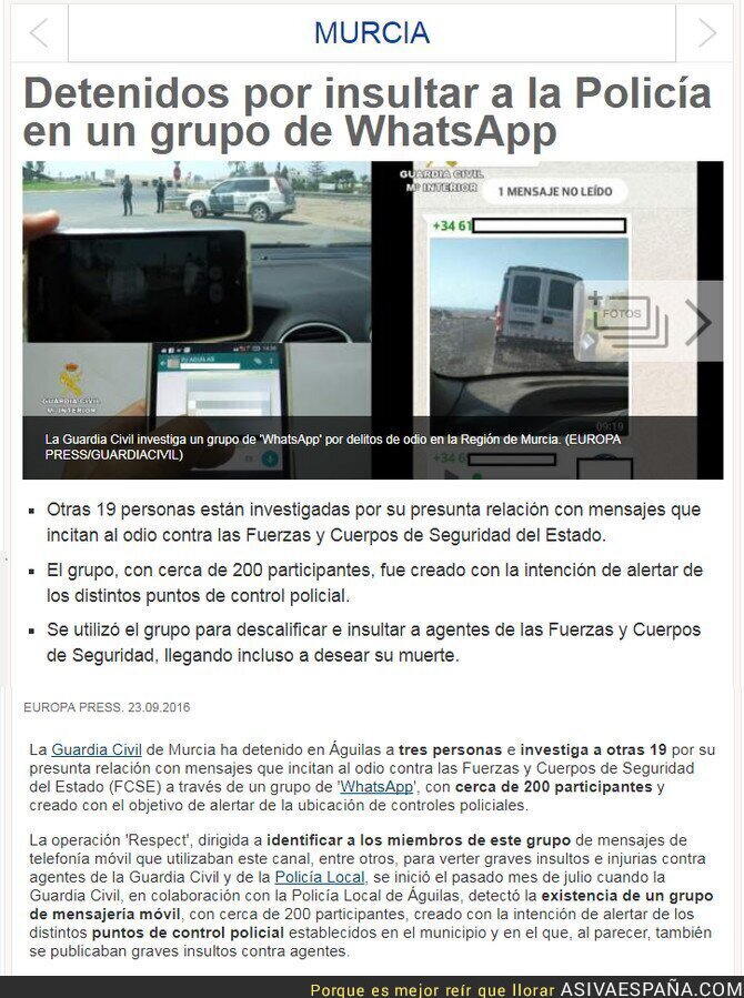 79076 - Caso de las amenazas de los policías a detalle