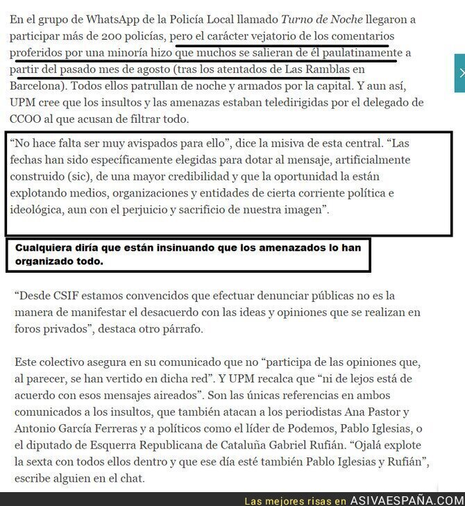 79076 - Caso de las amenazas de los policías a detalle
