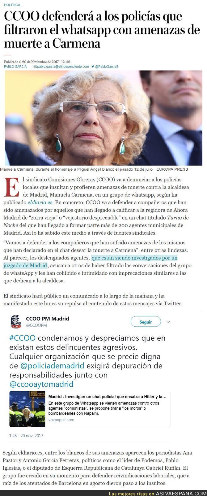 79076 - Caso de las amenazas de los policías a detalle