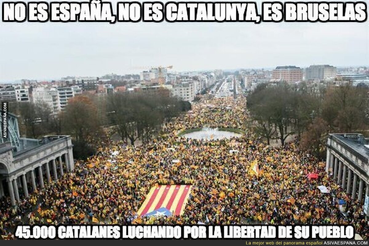 Increíble imagen en Bruselas del independentismo catalán