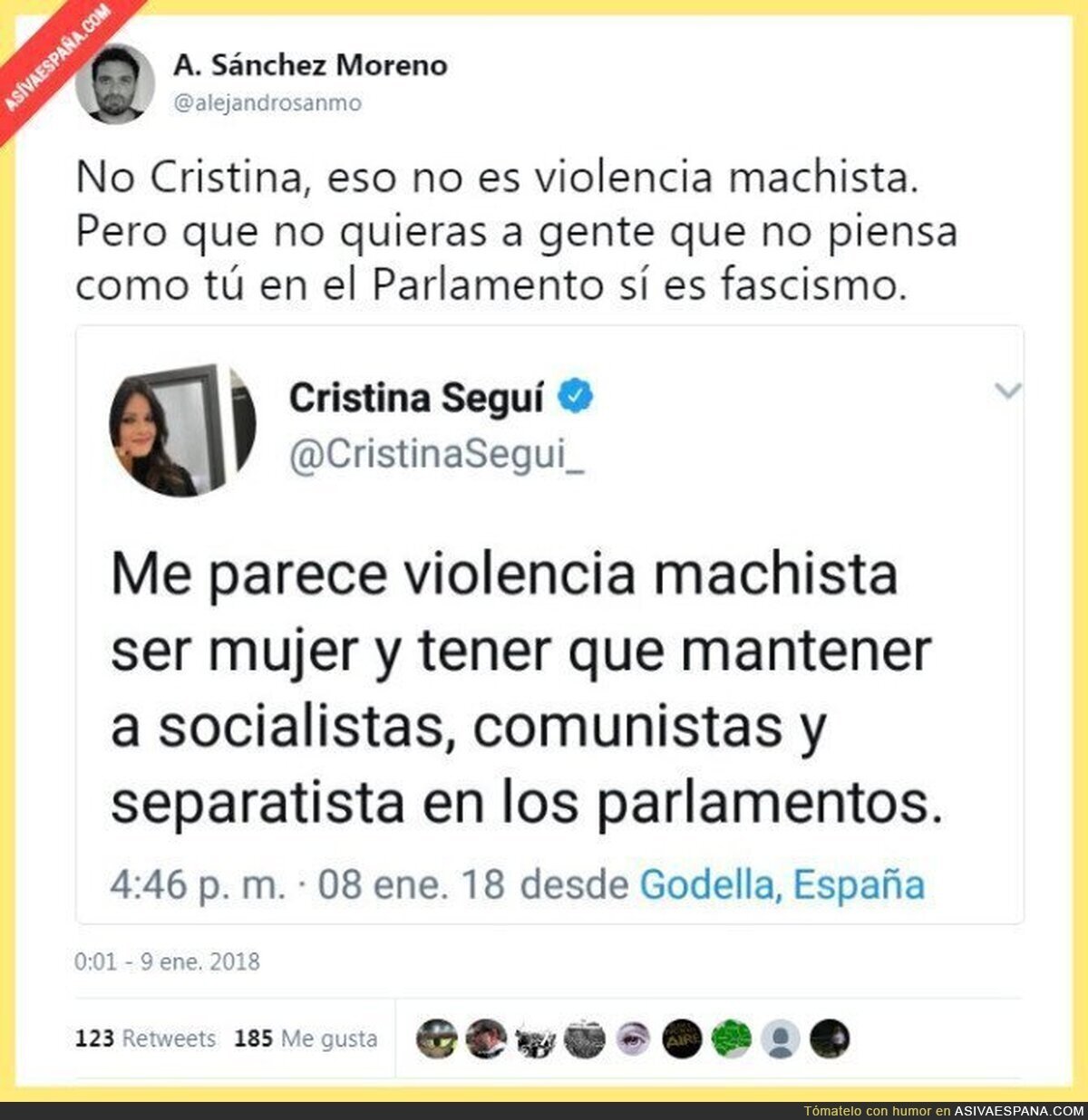 Cristina Segui de nuevo marcándose un tanto de ridiculez suprema