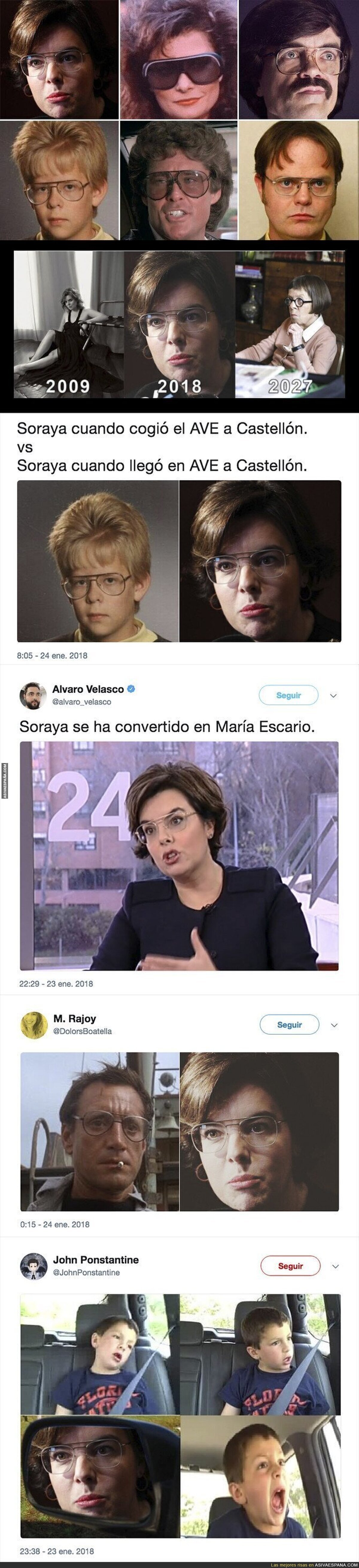 Soraya Sáenz de Santamaría sorprende con su look e internet se llena de memes