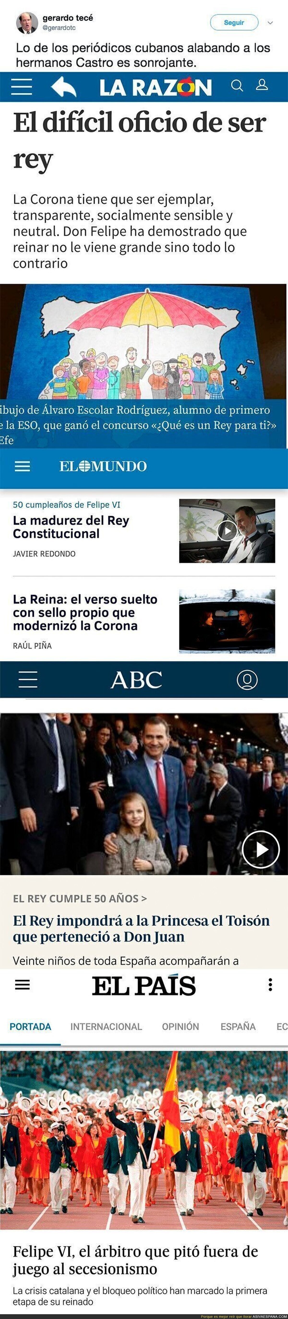La prensa española vendida a la familia Real