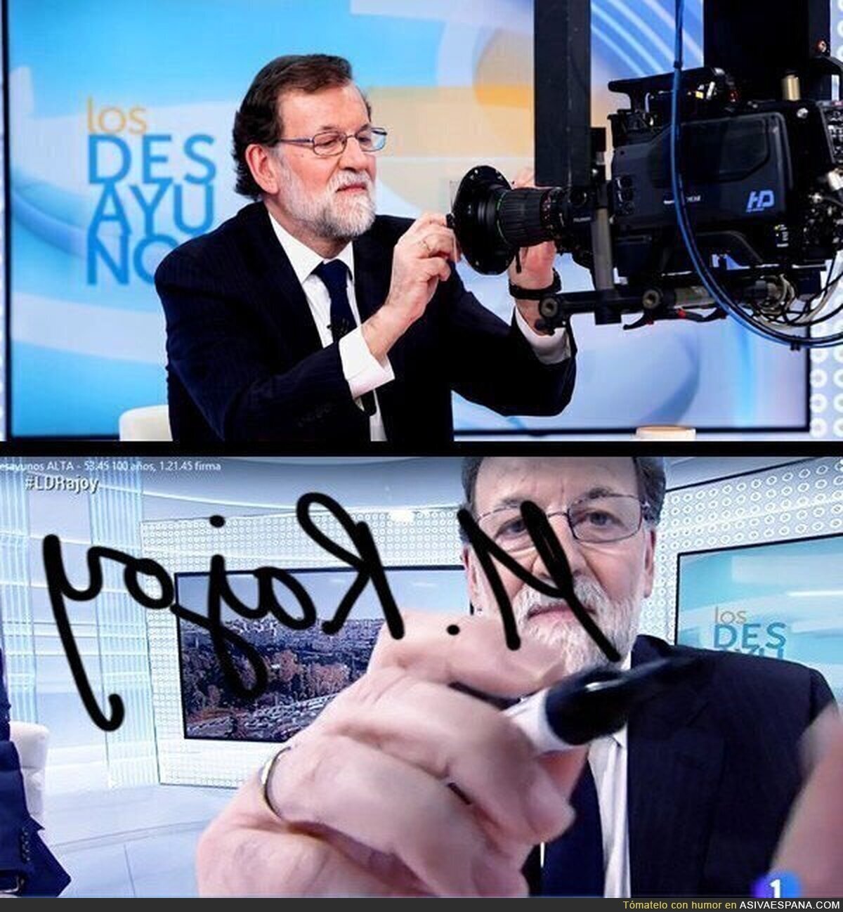 Sale a la luz lo que ha escrito Rajoy en la cámara de TVE