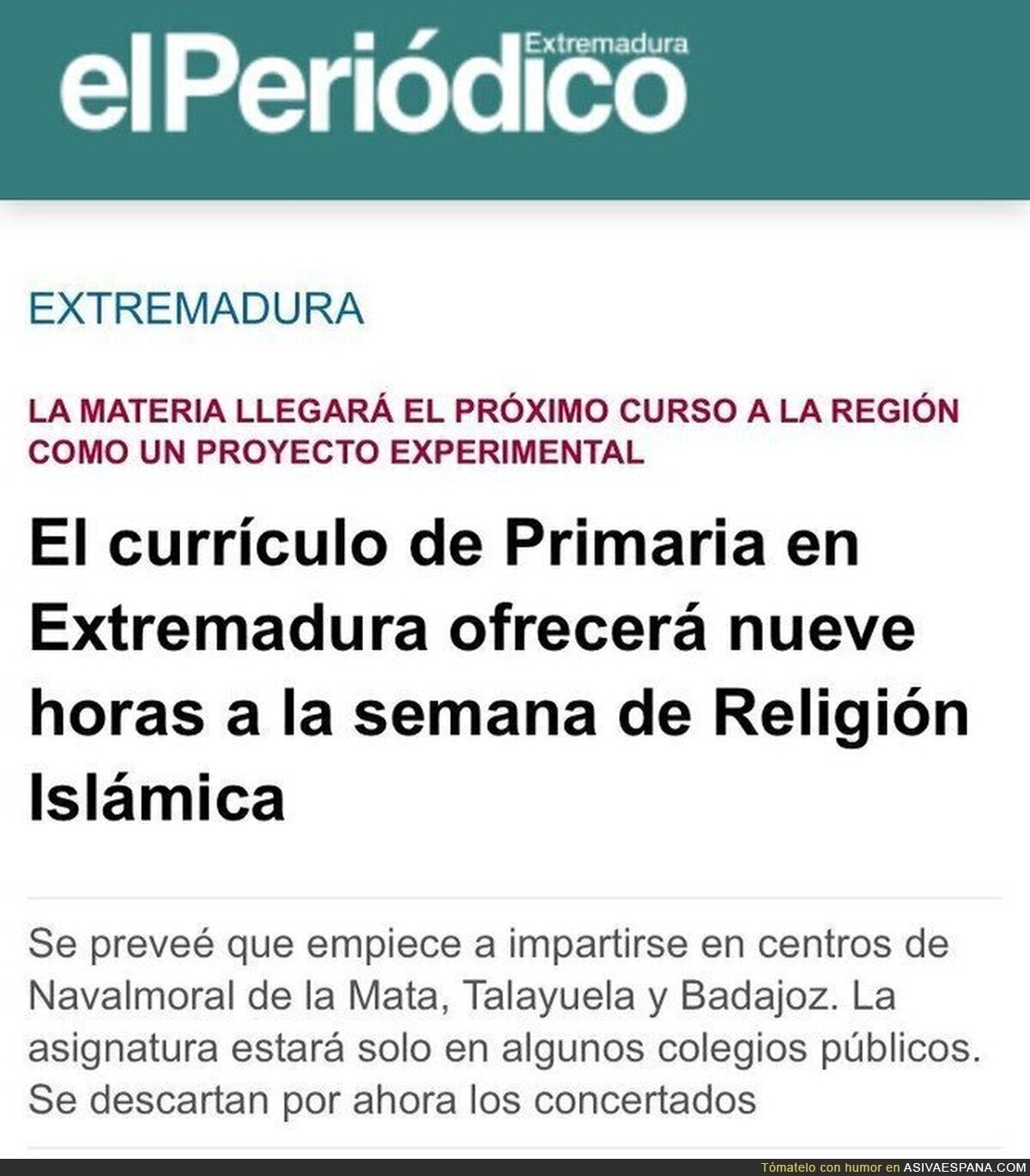 Quitan horas de religión católica(mayoritaria en España) y ponen 9 horas de Islam. ¡Bien hecho!