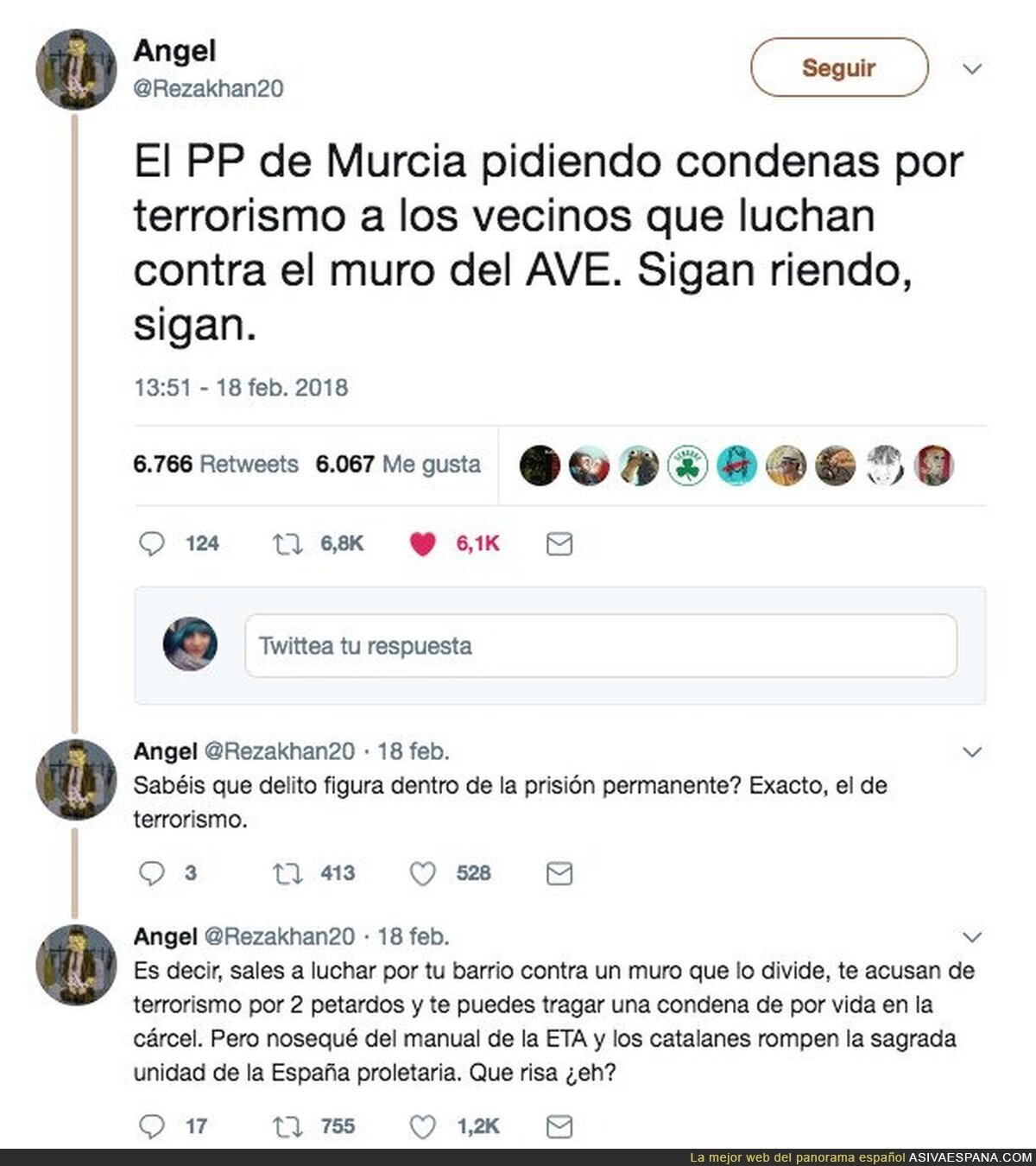 En Murcia el PP quieren condenar por terrorismo a los vecinos que luchan contra el muro
