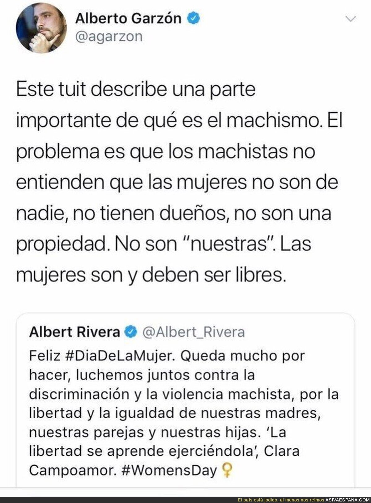 La respuesta de Alberto Garzón al "nuestras" de Albert Rivera