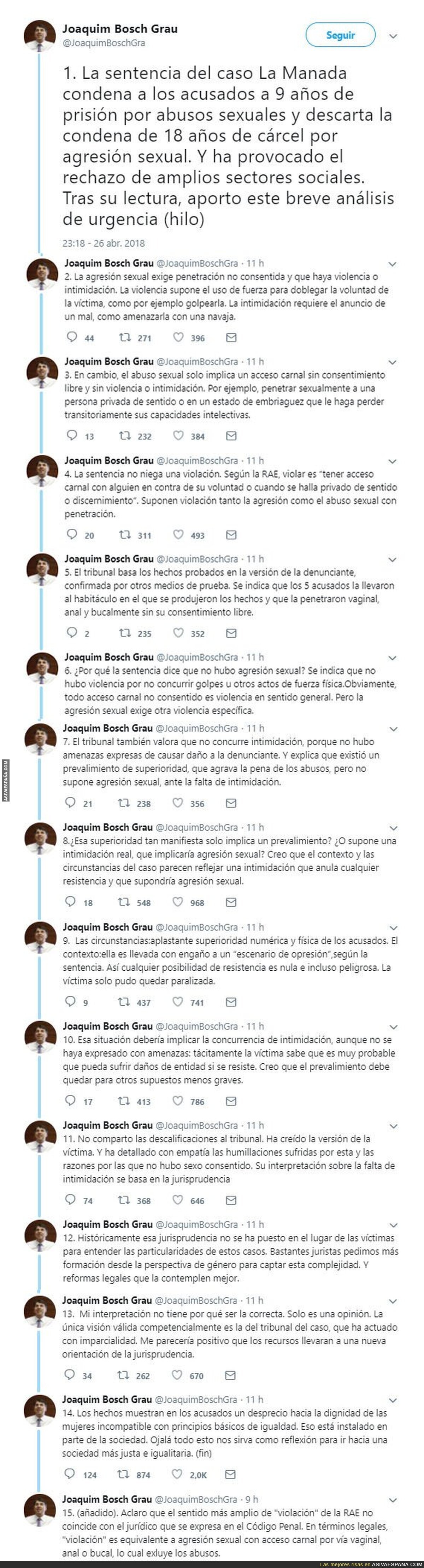 Joaquim Bosch sobre la sentencia de la La Manada
