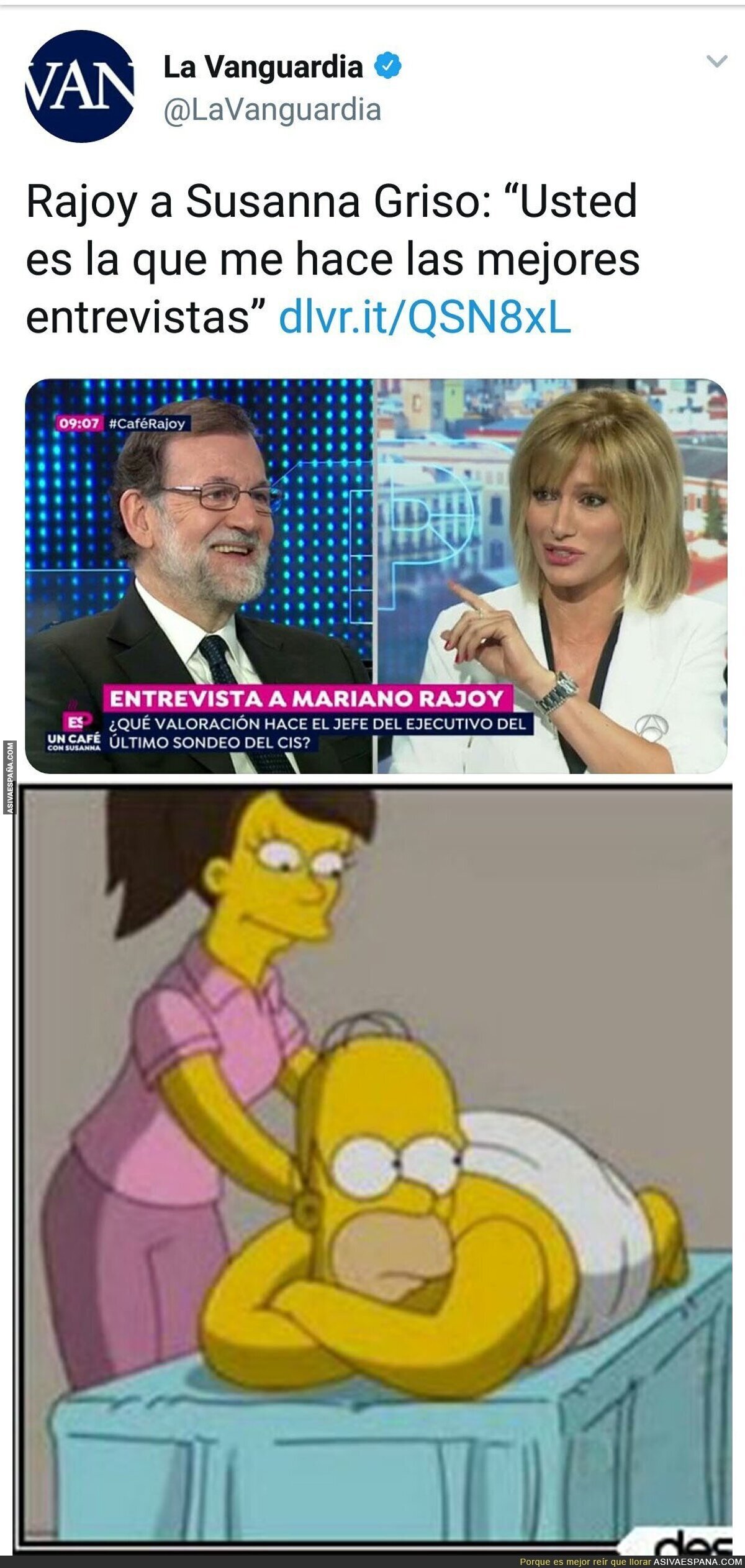 Menudo masaje de Susanna Griso a Rajoy